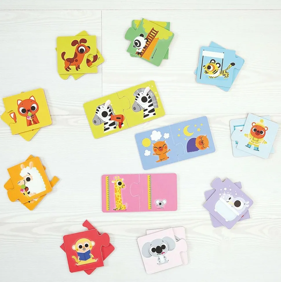 Lot de 12 puzzles de 2 pièces les contraires