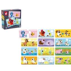 Lot de 12 puzzles de 2 pièces parents et bébés animaux