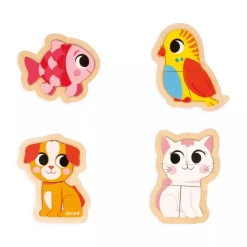 Lot de 4 puzzles évolutifs animaux de compagnie