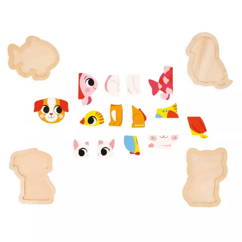 Lot de 4 puzzles évolutifs animaux de compagnie