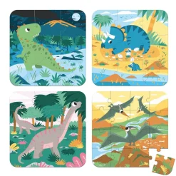 Lot de 4 puzzles évolutifs dinosaures