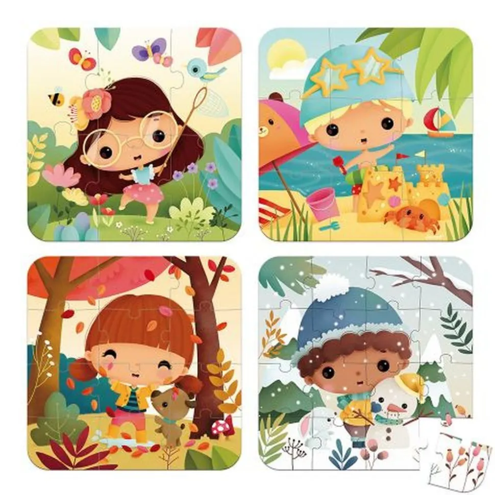 Lot de 4 puzzles évolutifs les 4 saisons
