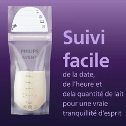 Lot de 50 sachets de conservation lait maternel 180ml