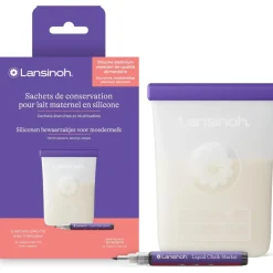 Lot de 5 sachets de conservation de lait maternel en silicone réutilisable