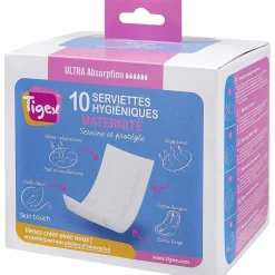 Lot de 20 serviettes hygiéniques post-accouchement