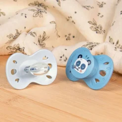 Lot de 2 sucettes anatomiques 18 mois+ animaux bleu clair et foncé