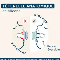 Lot de 2 sucettes anatomiques 6-18 mois animaux bleu et beige