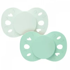 Lot de 2 sucettes anatomiques 18 mois+ essentielle vert clair et foncé