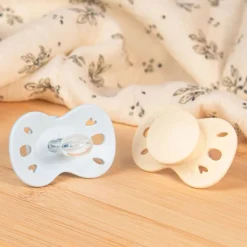 Lot de 2 sucettes anatomiques 6-18 mois essentielle bleu et beige