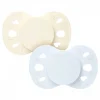 Lot de 2 sucettes anatomiques 0-6 mois essentielle bleu et beige