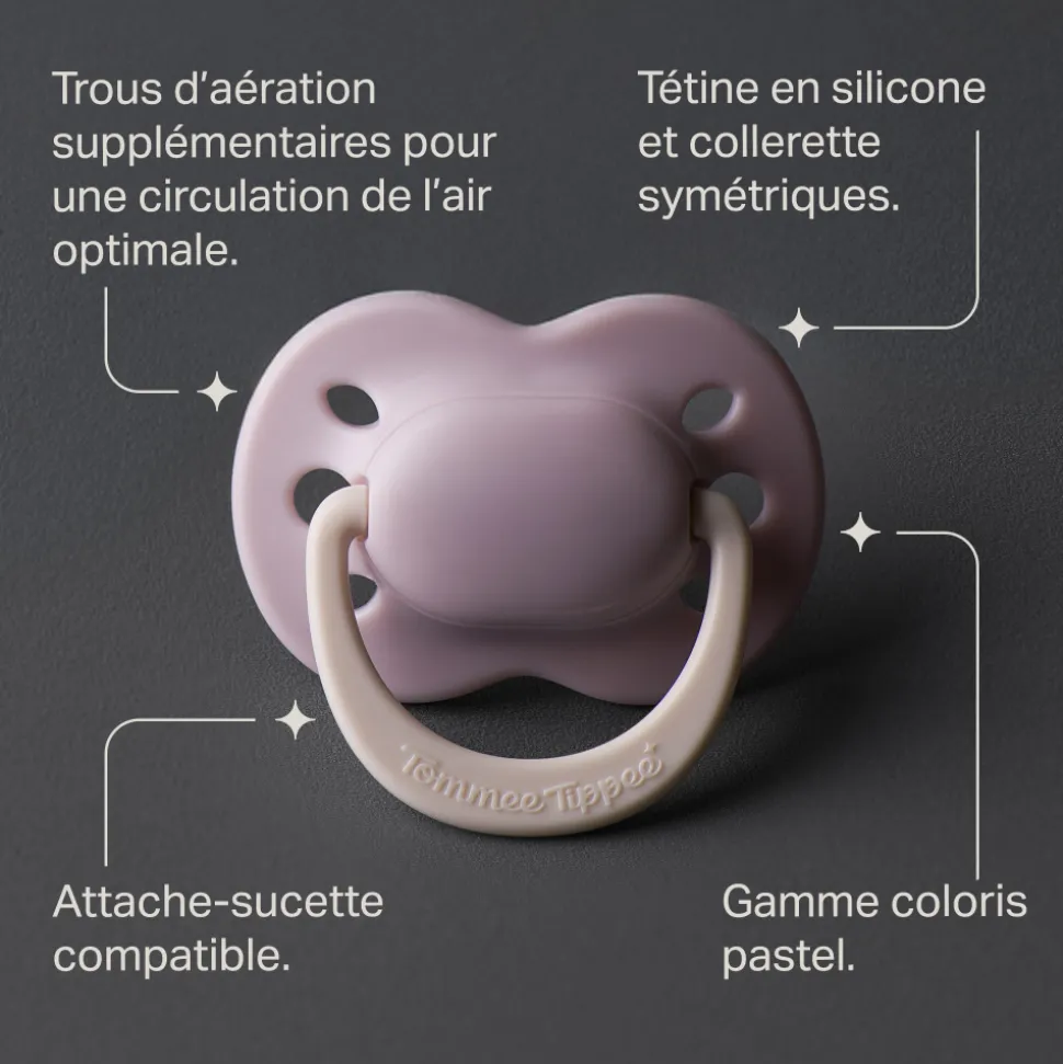 Lot de 4 sucettes bébé 0-2 mois silicone