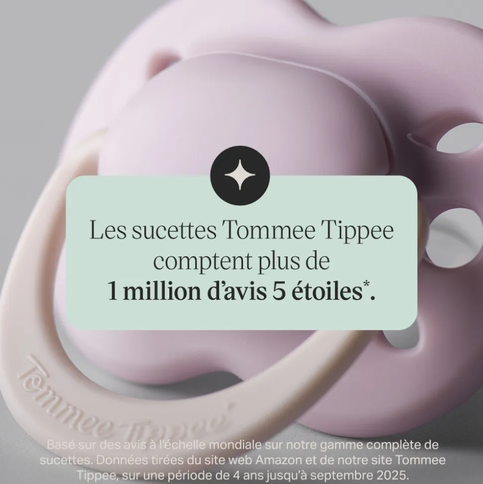Lot de 4 sucettes bébé 0-2 mois silicone
