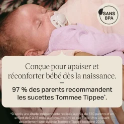 Lot de 4 sucettes bébé 0-2 mois silicone
