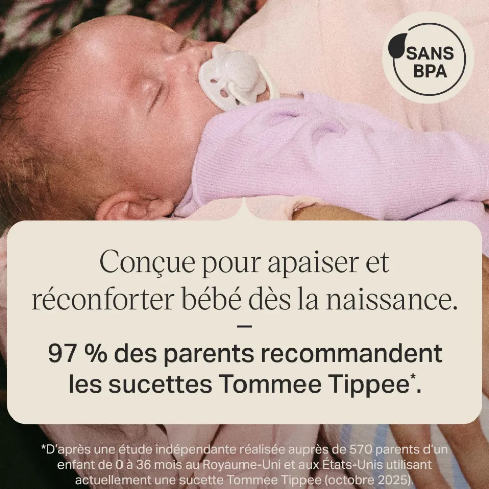 Lot de 4 sucettes bébé 0-2 mois silicone