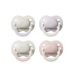 Lot de 4 sucettes bébé 0-2 mois silicone