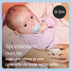 Lot de 4 sucettes bébé 0-2 mois silicone