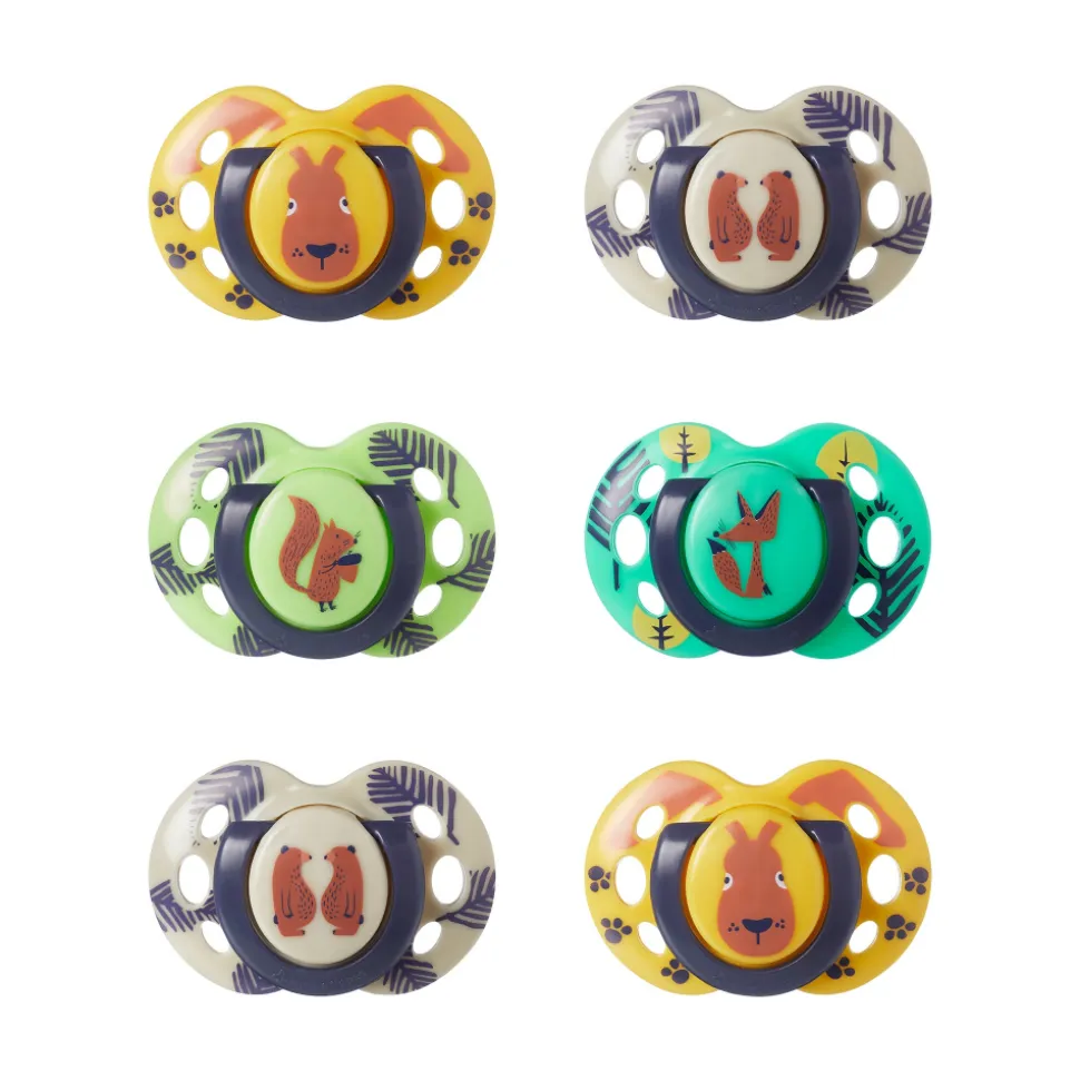 Lot de 6 sucettes closer to nature fun 18-36 mois fille