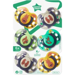 Lot de 6 sucettes closer to nature fun 18-36 mois fille
