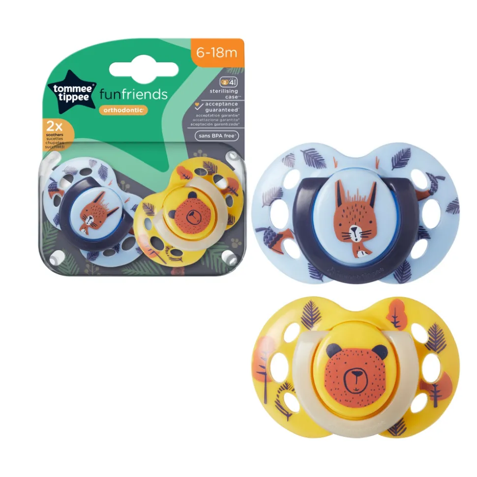 Lot de 2 sucettes closer to nature fun 6-18m