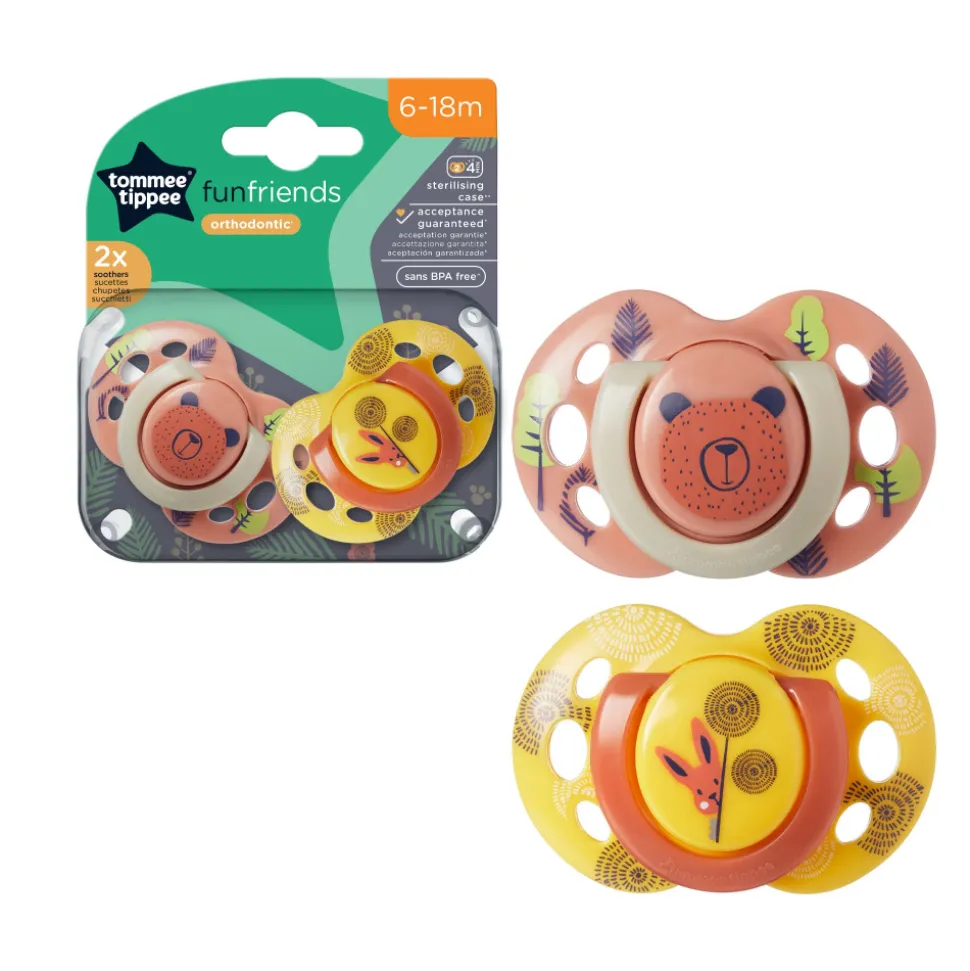 Lot de 2 sucettes closer to nature fun 6-18m