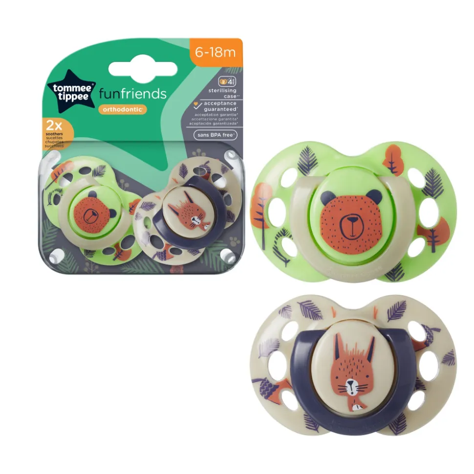 Lot de 2 sucettes closer to nature fun 6-18m