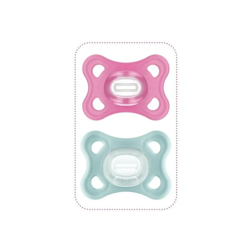 Lot de 2 sucettes comfort 2-12 mois rose