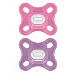 Lot de 2 sucettes comfort 0 mois+ rose