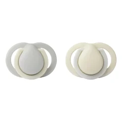 Lot de 2 sucettes en silicone ultra légère 0-6 mois mat