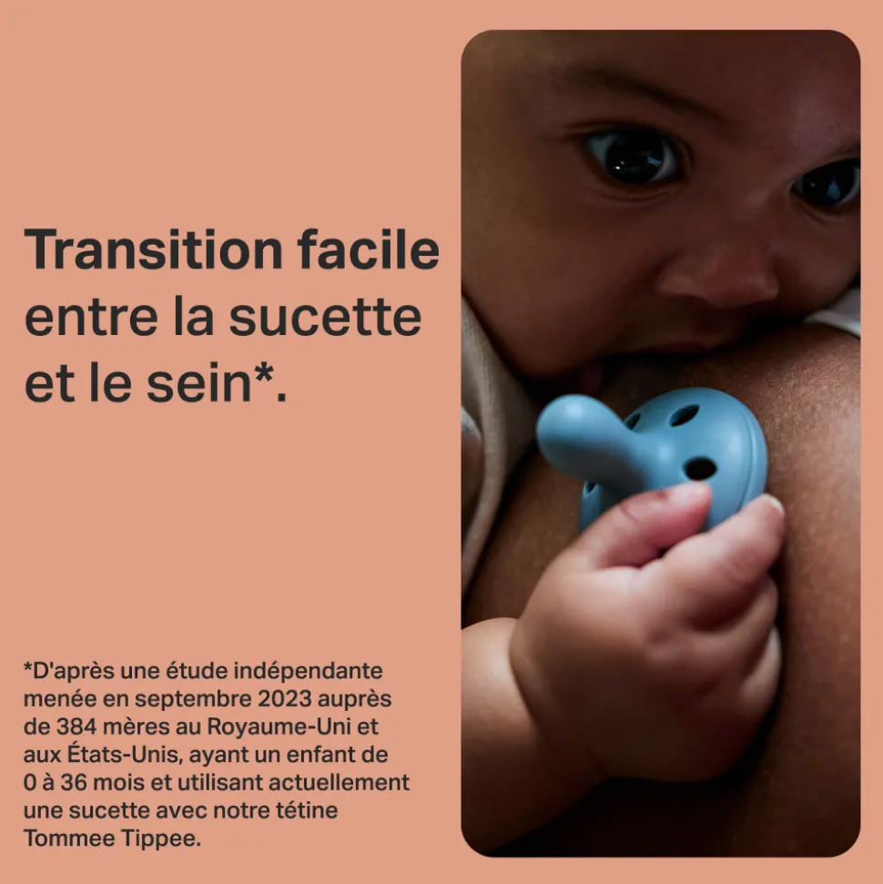 Lot de 4 sucettes imitant le sein maternel 0-6 mois