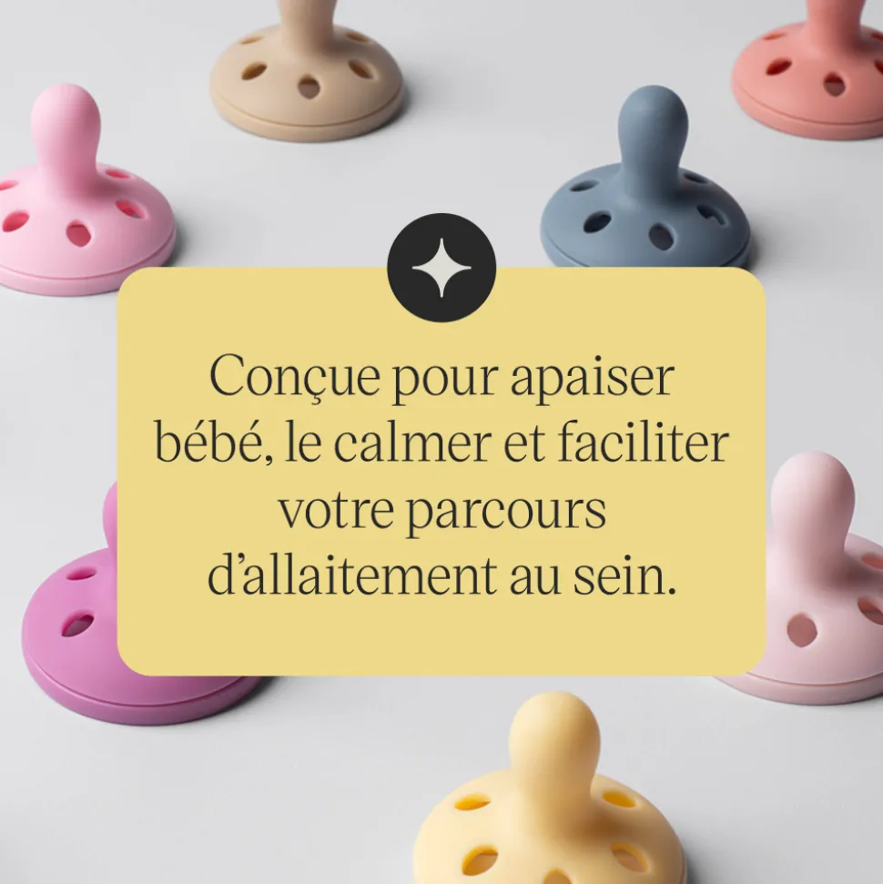Lot de 4 sucettes imitant le sein maternel 0-6 mois