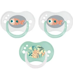 Lot de 3 sucettes jour / nuit silicone 6-18m mixte