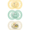 Lot de 3 sucettes 18 mois+ original beige