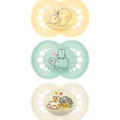 Lot de 3 sucettes 18 mois+ original beige
