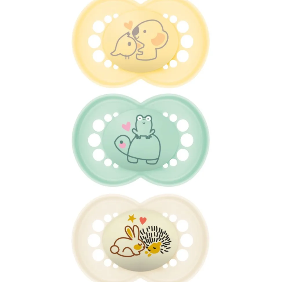 Lot de 3 sucettes 18 mois+ original beige