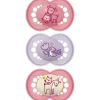 Lot de 3 sucettes 18 mois+ original rose coloris aléatoire