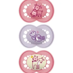 Lot de 3 sucettes 18 mois+ original rose coloris aléatoire