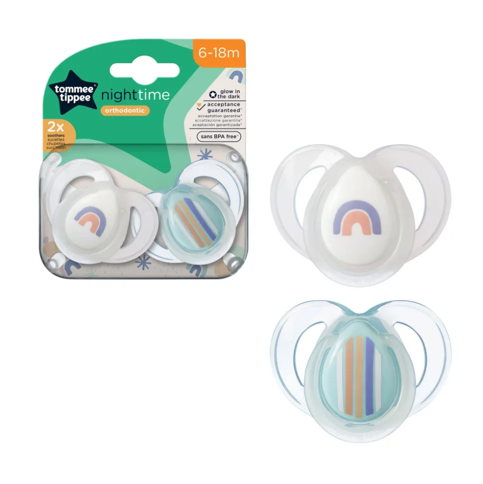 Lot de 2 sucettes nuit closer to nature 6-18m