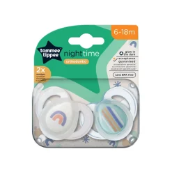 Lot de 2 sucettes nuit closer to nature 6-18m