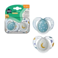 Lot de 2 sucettes nuit closer to nature 6-18m