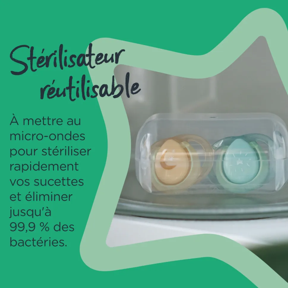 Lot de 2 sucettes nuit closer to nature 6-18m