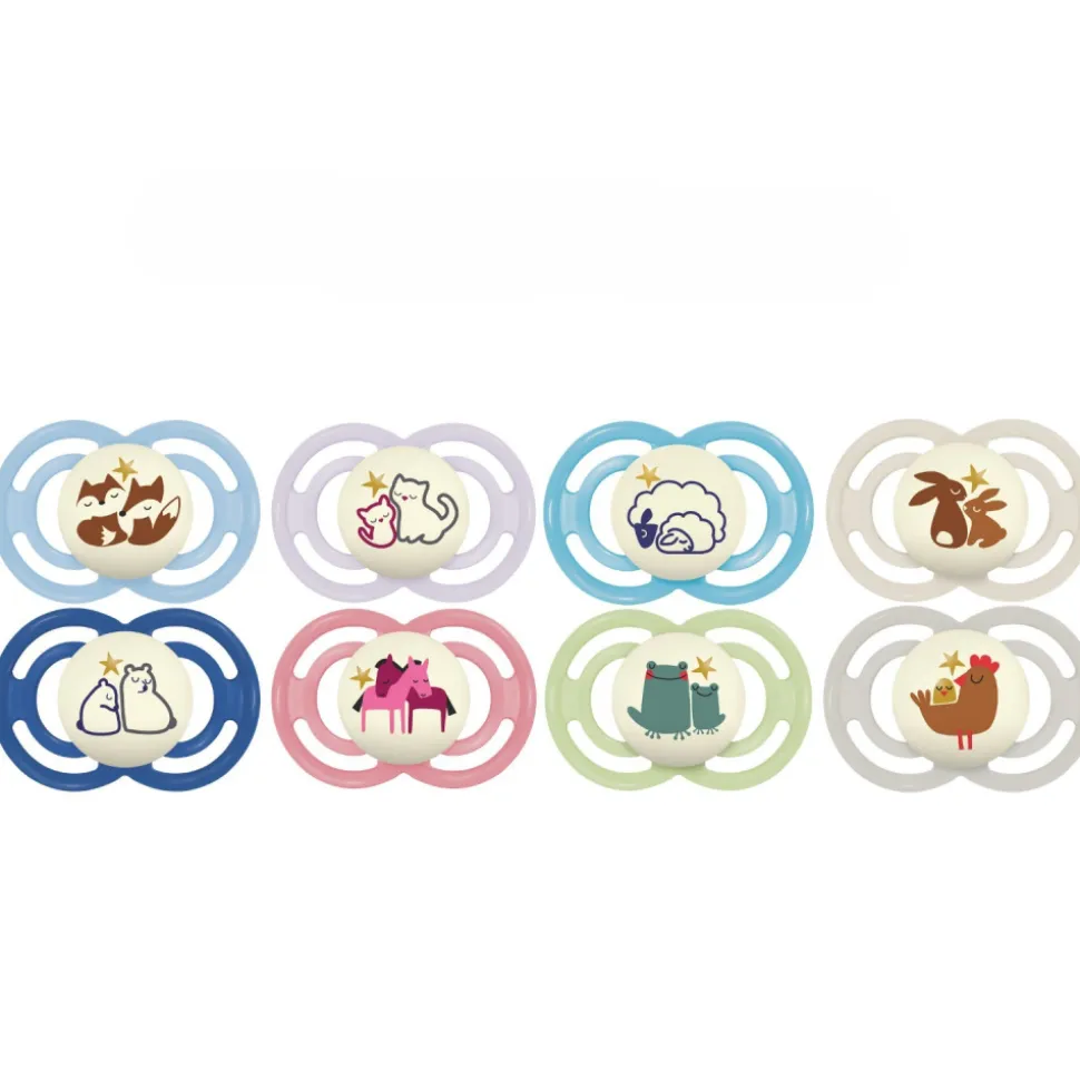 Lot de 2 sucettes nuit 18 mois+ perfect nuit animaux coloris aléatoire