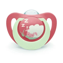 Lot de 2 sucettes nuit phosphorescentes first choice 6-18 mois lapin/mouton