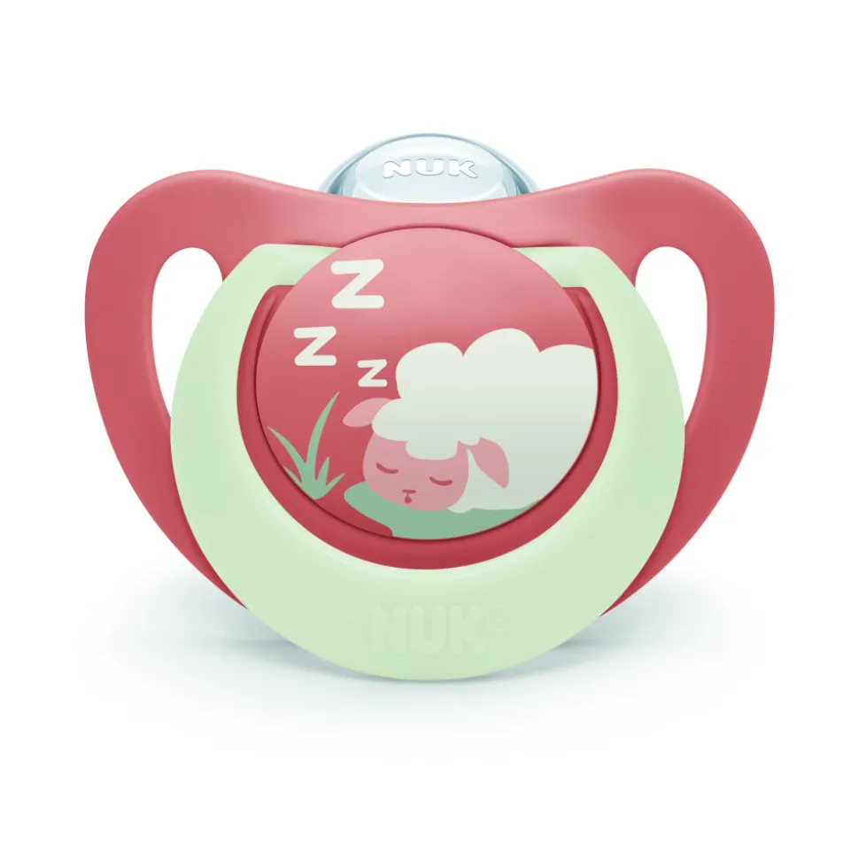 Lot de 2 sucettes nuit phosphorescentes first choice 6-18 mois lapin/mouton