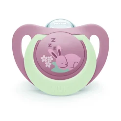 Lot de 2 sucettes nuit phosphorescentes first choice 6-18 mois lapin/mouton