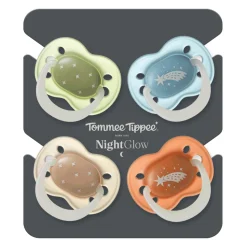 Lot de 4 sucettes nuit phosphorescentes 0-6 mois