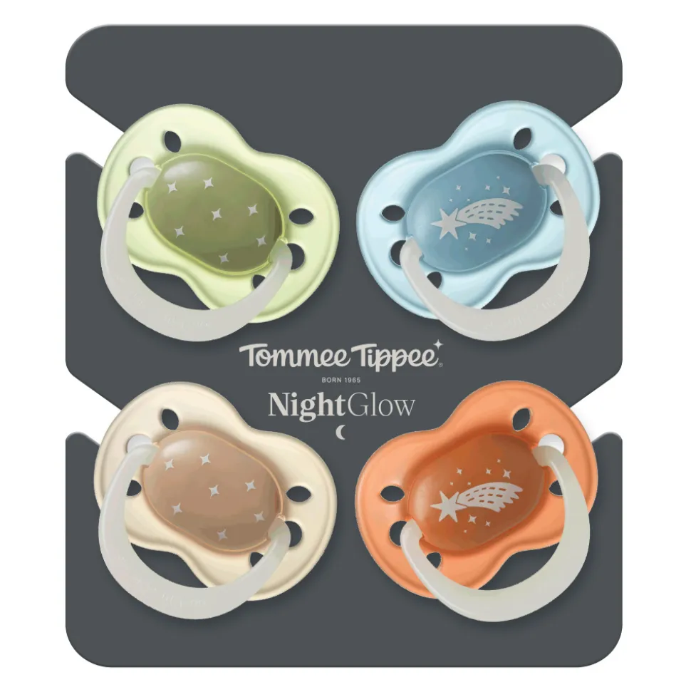 Lot de 4 sucettes nuit phosphorescentes 0-6 mois