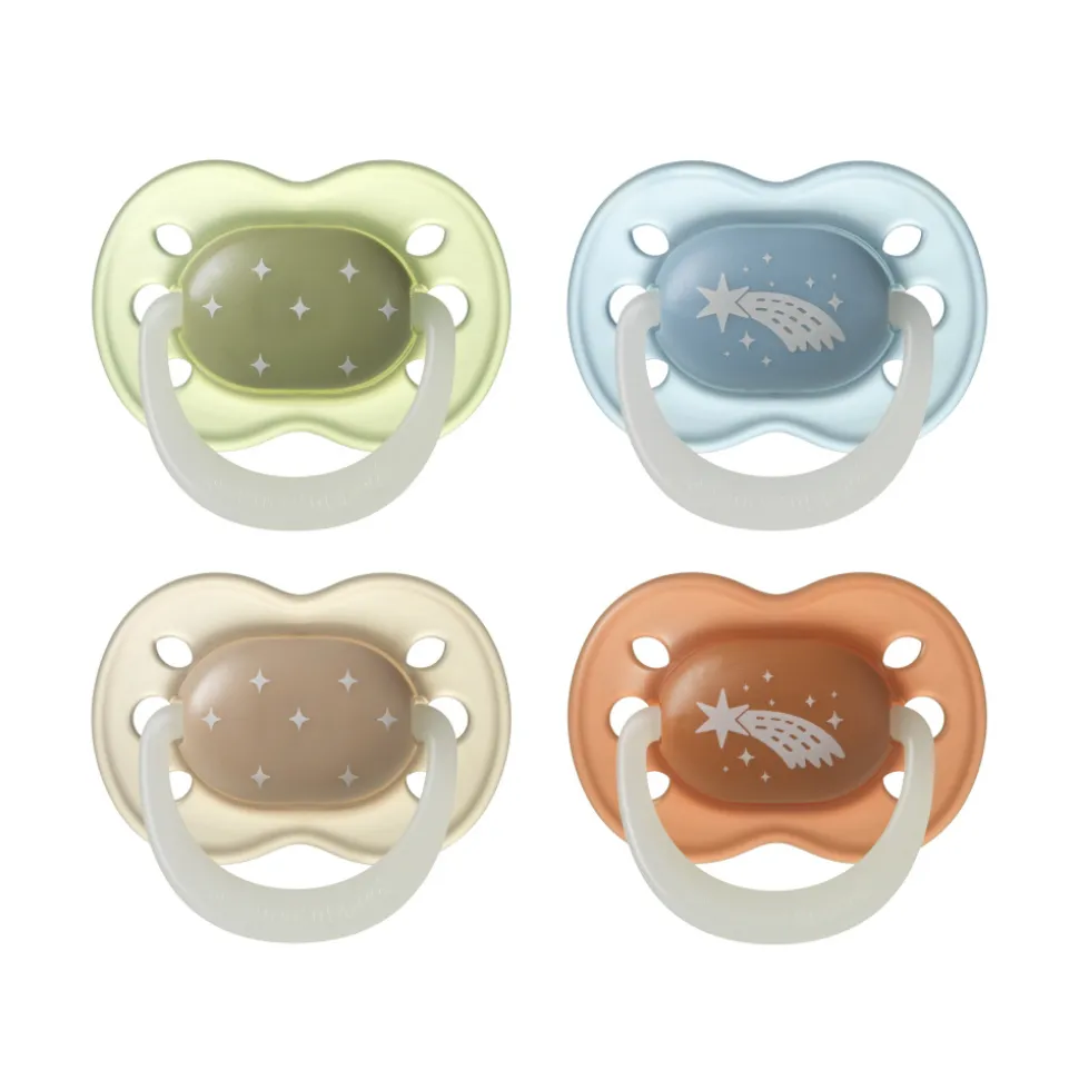 Lot de 4 sucettes nuit phosphorescentes 0-6 mois