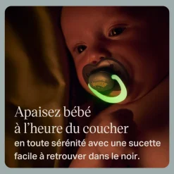 Lot de 4 sucettes nuit phosphorescentes 0-6 mois