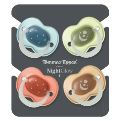 Lot de 4 sucettes nuit phosphorescentes 6-18 mois