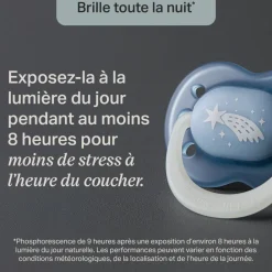 Lot de 4 sucettes nuit phosphorescentes 6-18 mois